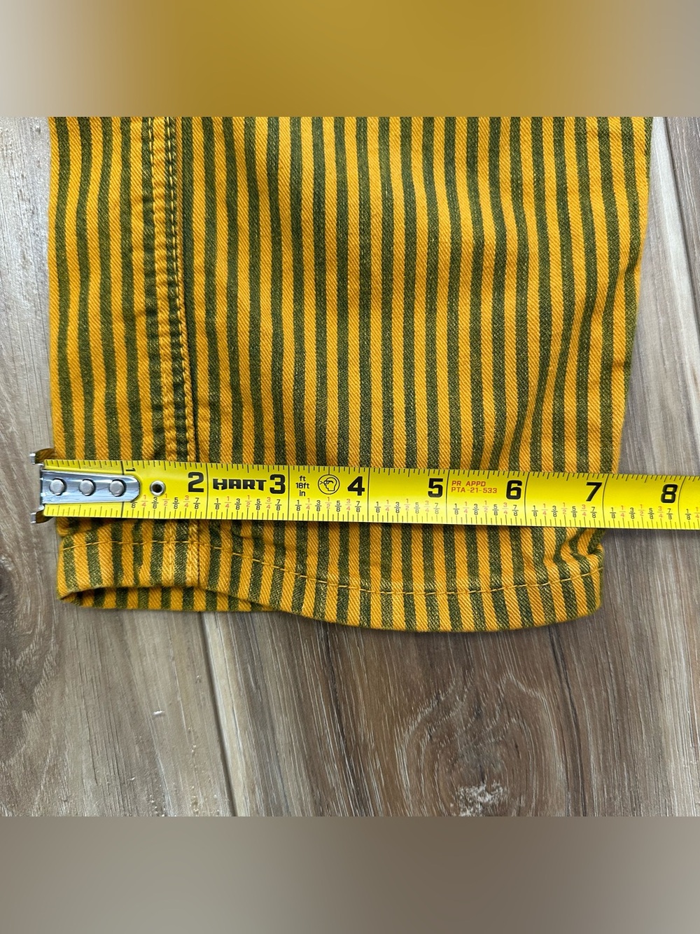 Men's Mustard Yellow Striped Jeans - Picture 11 of 11
